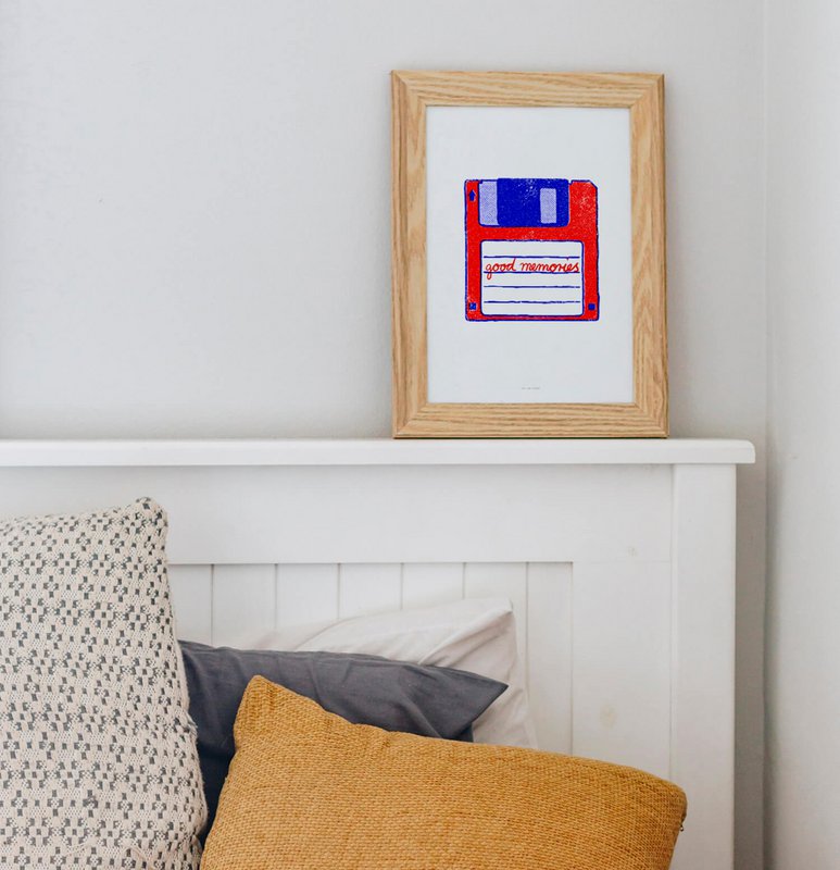 Stampa artistica da parete per floppy disk