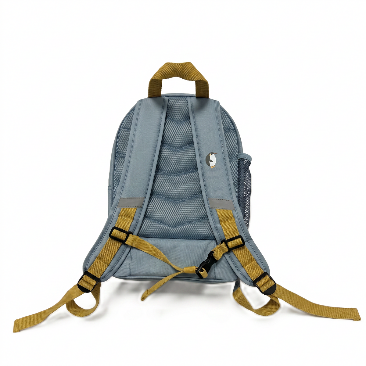 Jenard® kinderrugzak - lichtgewicht rugzak voor kleuterschool, school, sport & uitstapjes | met drinkflessenvak, reflectoren | Blauw/wereldkaart met dieren
