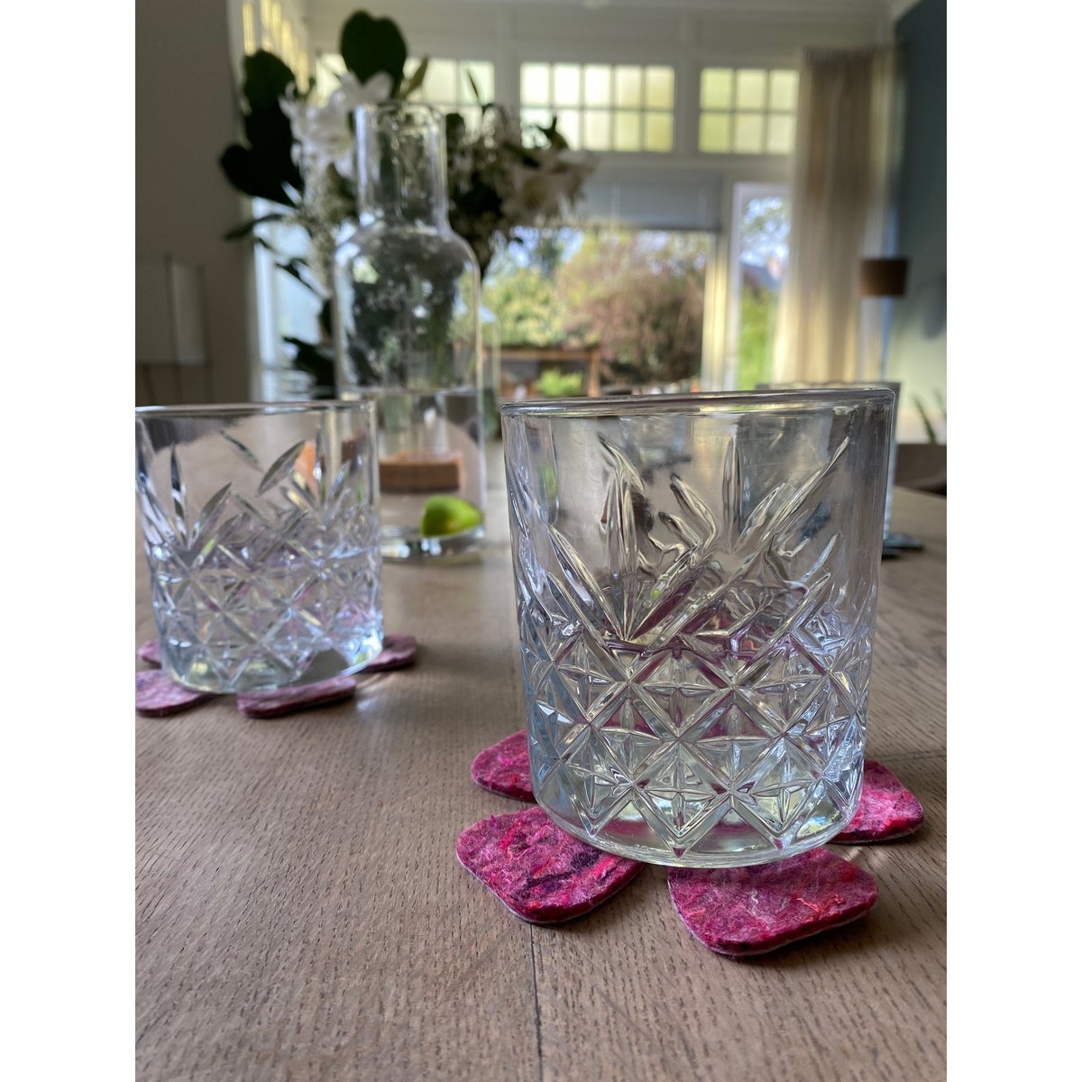 Untersetzer in Geschenkbox, Set mit 4 Kleeblättern