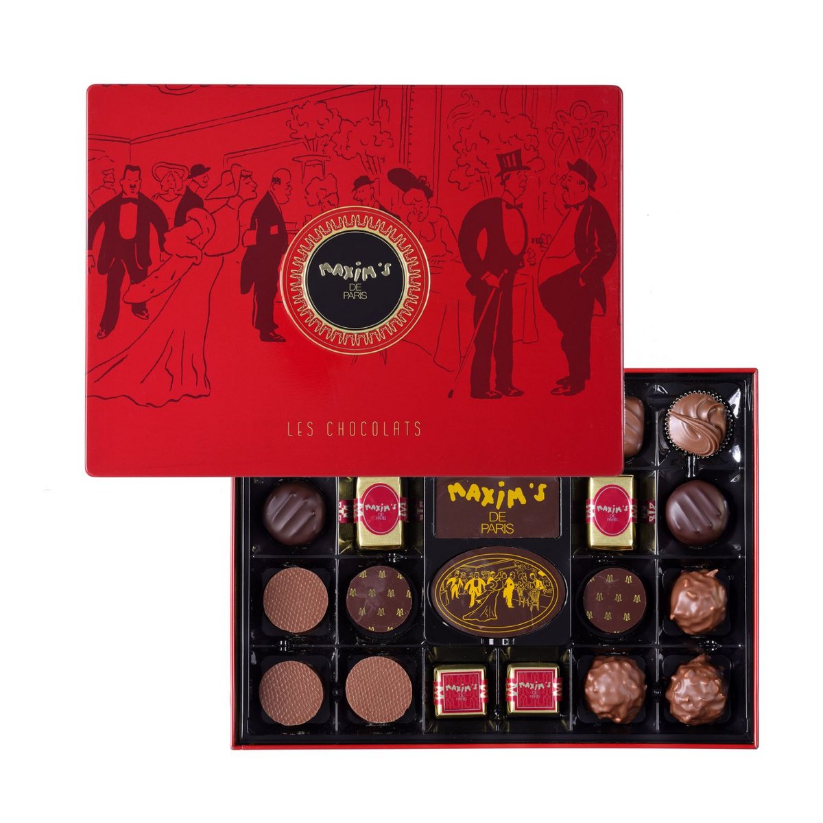 Schachtel mit 22 verschiedenen Pralinen - 215 g