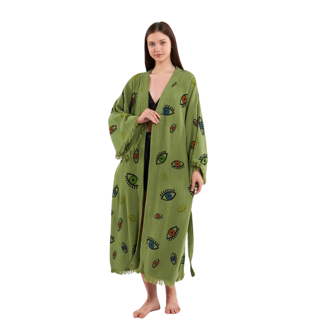 Evil Eye Bathrobe - Shawl Neck