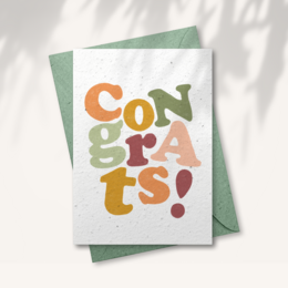 Tarjeta de felicitación de papel con semillas - Felicidades