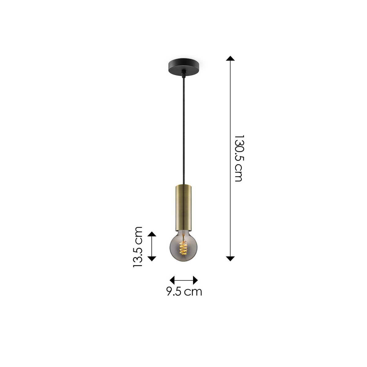 Home Sweet Home hanglamp brons Saga - G125 - dimbaar E27 rook