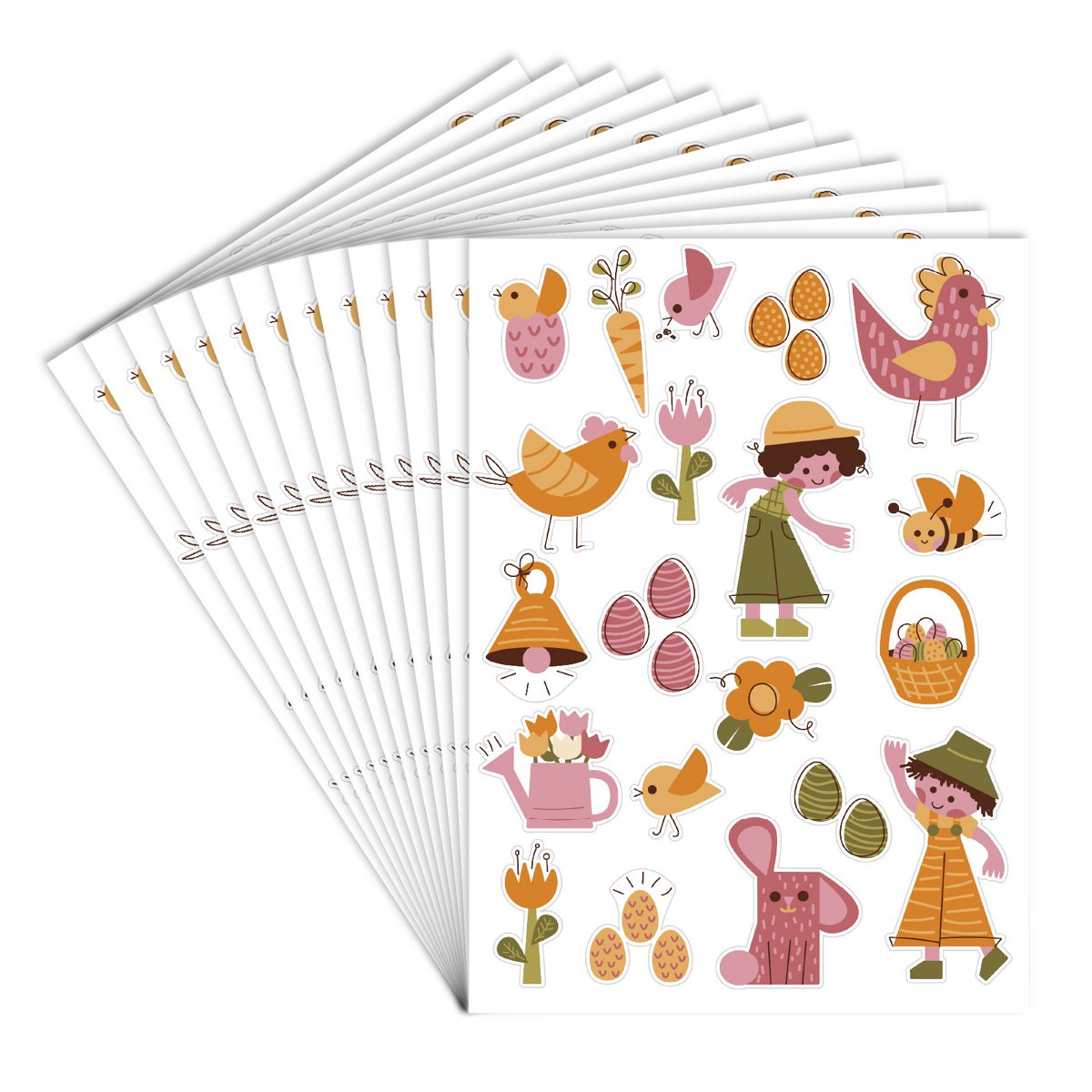 PEGATINAS DE PAPEL REPOSICIONABLES - PASCUA - 2 - 7 cm - 240 uds - Colores surtidos