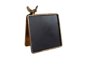Kreidetafel Monique aus schwarz-goldenem Metall