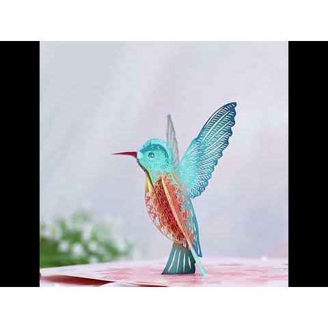 Pop-up-Grußkarte mit verzaubertem Kolibri