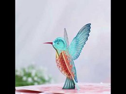 Pop-up-Grußkarte mit verzaubertem Kolibri