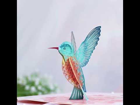 Pop-up-Grußkarte mit verzaubertem Kolibri