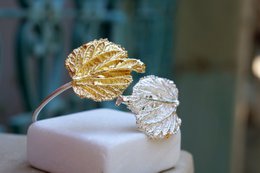 Mulberry Leaf zilveren armband, verstelbaar gerecycled sterling (handgemaakt)