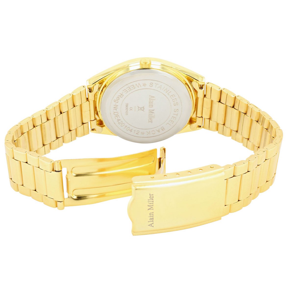 Alain Miller unisex watch with metal strap, Ø 36.5 mm, gold/green