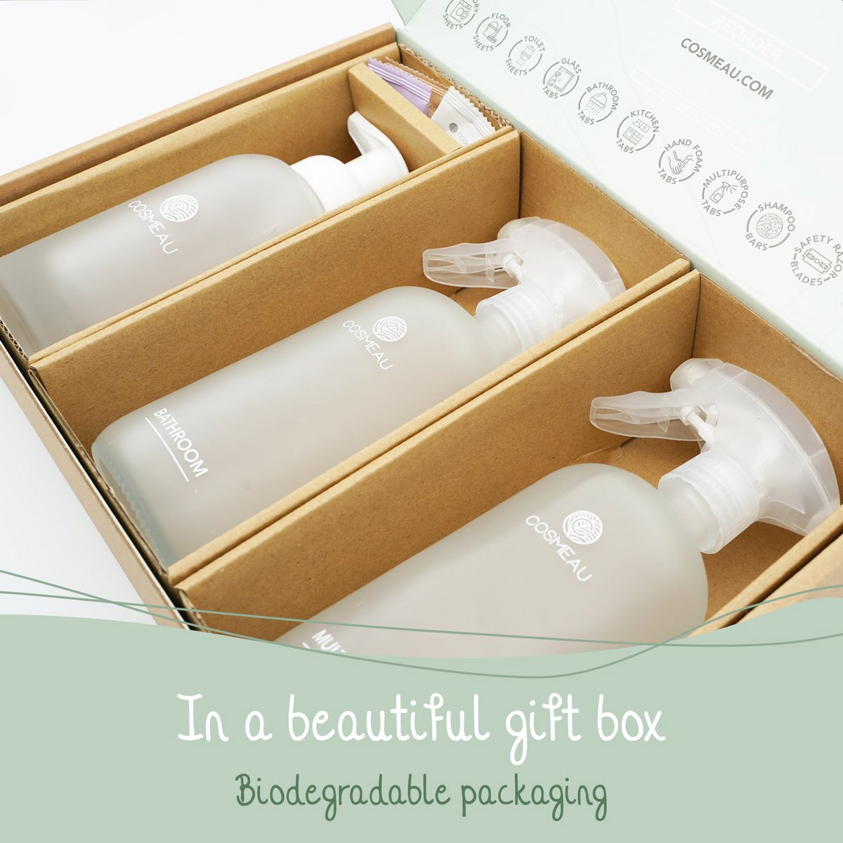 Cosmeau Cleaning Kit - Kitchen cleaner - Bathroom cleaner - Glass - Multipurpose