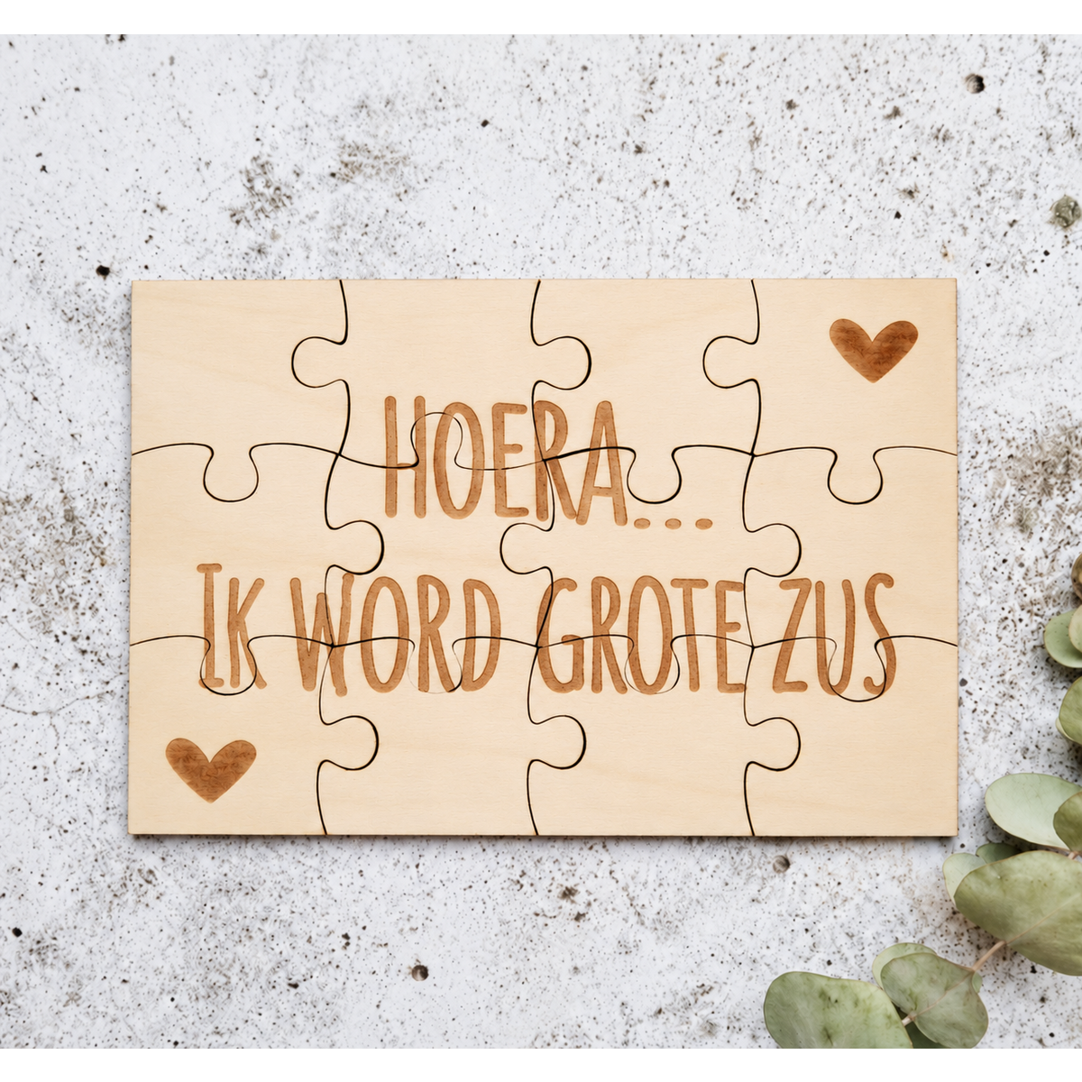 Aankondiging houten puzzel | Wij gaan trouwen!