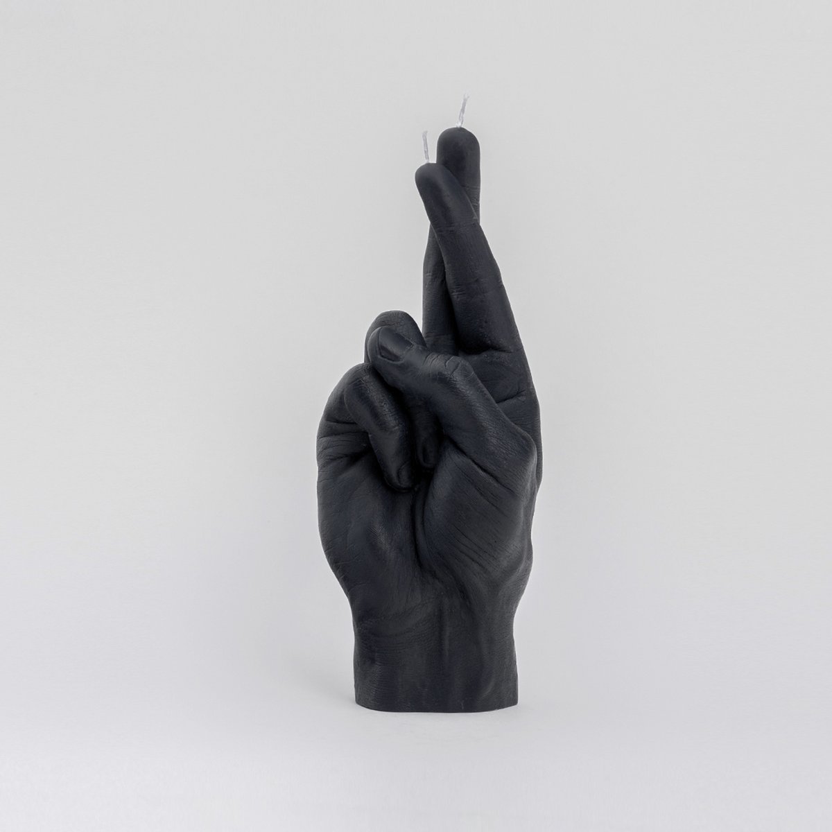 Gekreuzte Finger Kerze Schwarz
