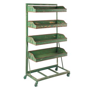 Plant rack 71x40x133 cm Green iron garden rack
