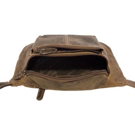 Hofte taske damer eller hofte taske mænd cognac farverig læder fanny pack