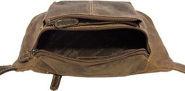 Hofte taske damer eller hofte taske mænd cognac farverig læder fanny pack