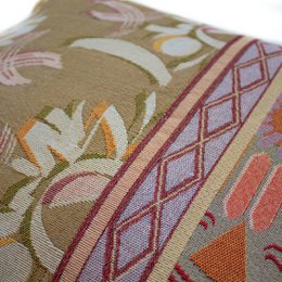 NIN-NIT Cojín Nouveau de Fleurs | 100% algodón tejido | decorativo con estampado de flores y hojas de la naturaleza | rosa | beige | lila | verde | gris | naranja | marrón| multicolores | 40x60cm