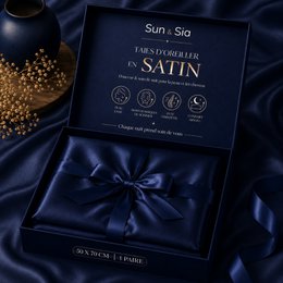 Pair of Midnight Blue Silk Effect Satin Pillowcases