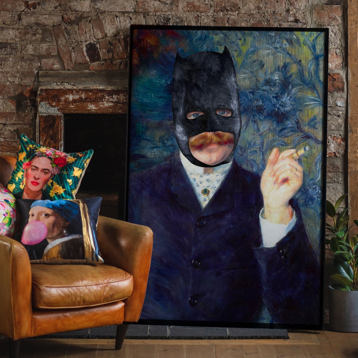 Pintura vintage de Batman alterada Lámina artística