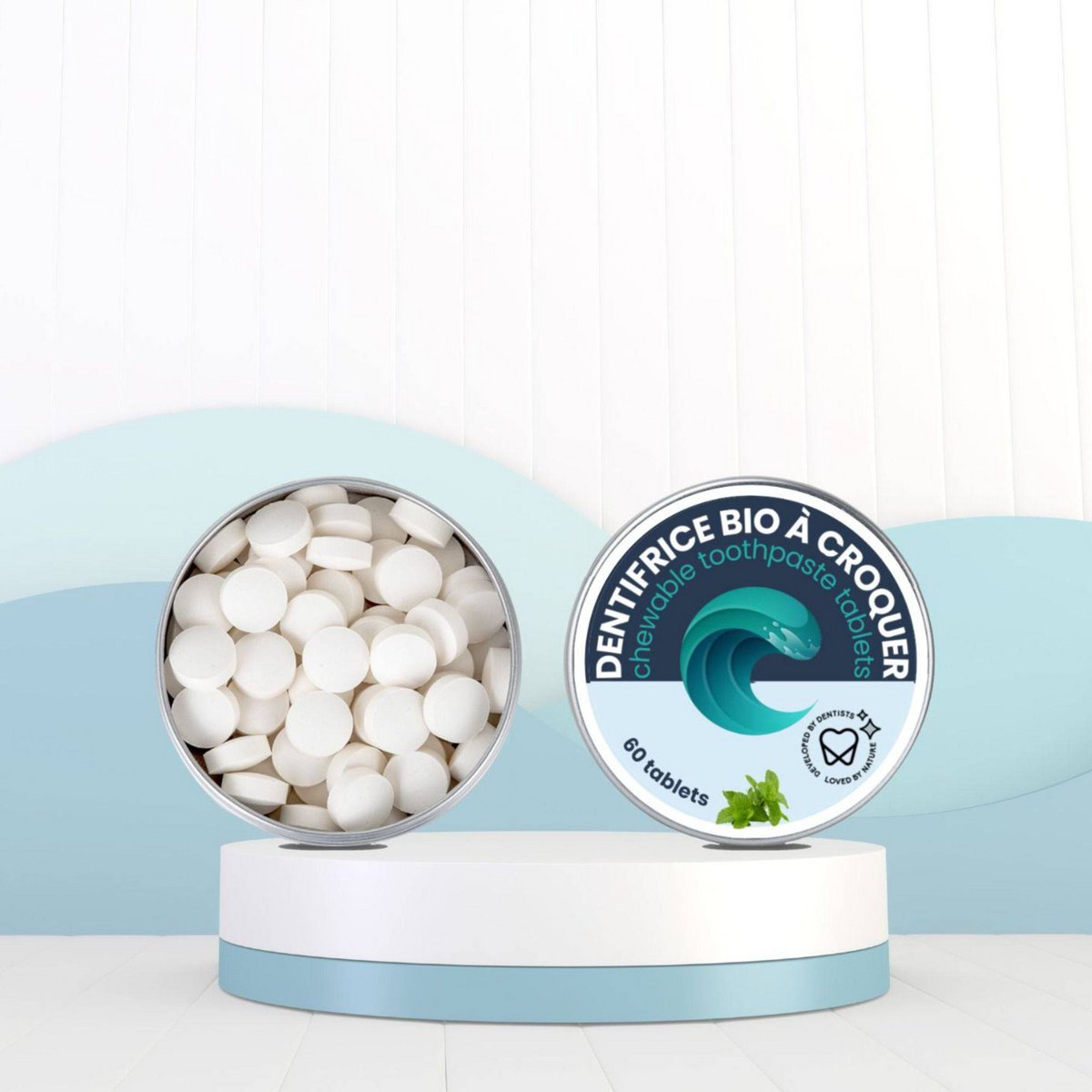 Dentifricio solido in compresse masticabili - Gusto Menta