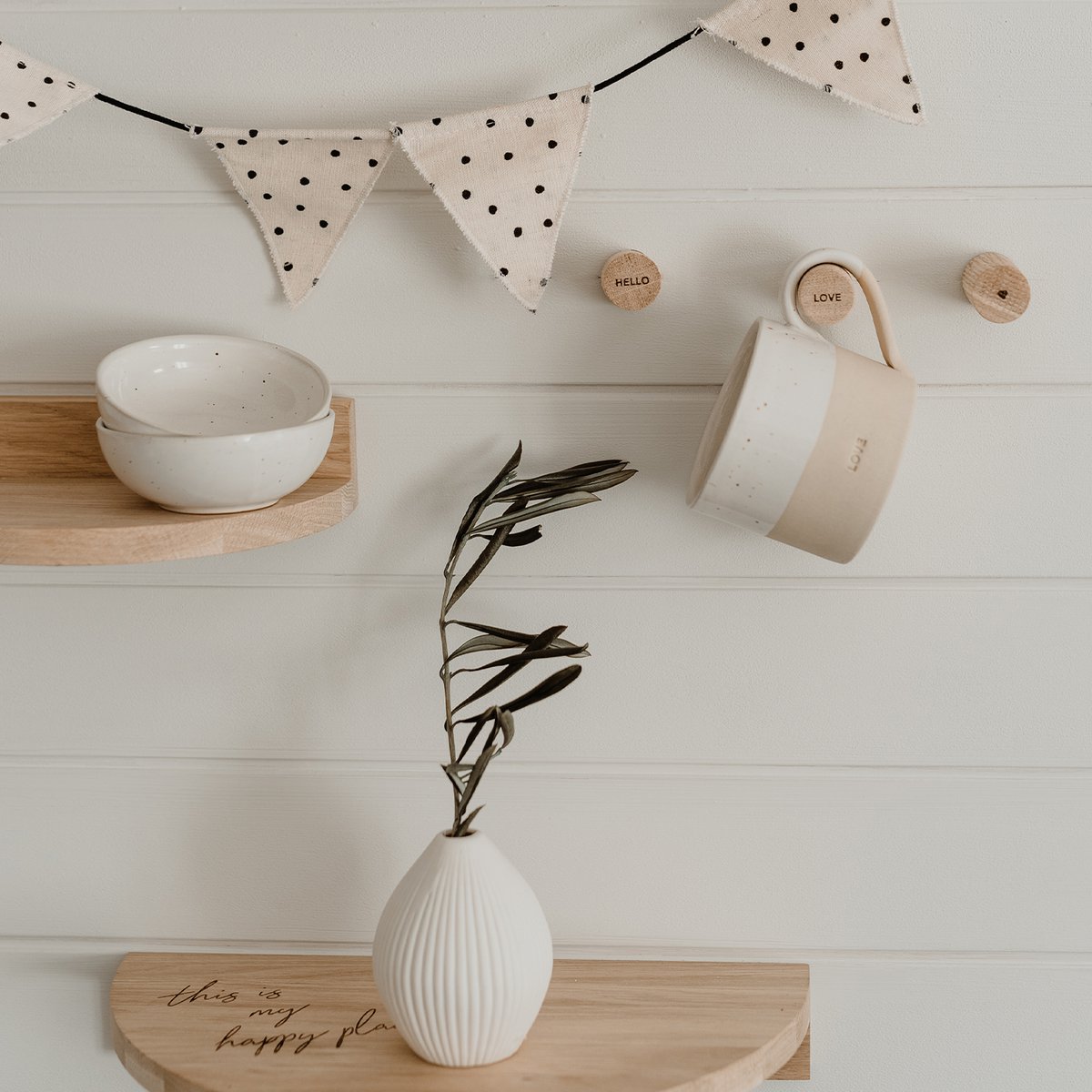 Wandhaken Hello Love im 3er Set (VE = 6 Sets)