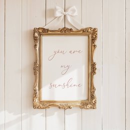 Du bist mein Sonnenscheinplakat, das Poster des Mädchenzimmers, das Zitatplakat, das Mädchen -Zimmer -Druck, Coquette Girls, Kindergarten, Girls Room Decoration