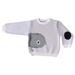 Pull Bio " Baleine " Blanc