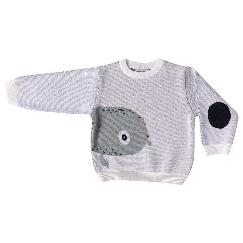 Organic sweater "Whale" White