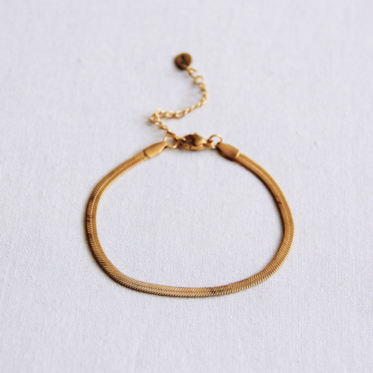 SA813 - Bracelet acier «serpent plat» - or