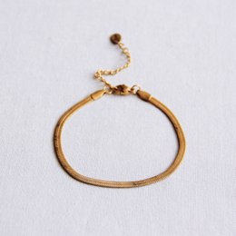 SA813 - Steel bracelet “flat snake” - gold