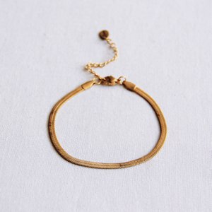 SA813 - Steel bracelet “flat snake” - gold