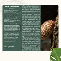 Shiitake Capsules 500 mg Organic -  60 Capsules