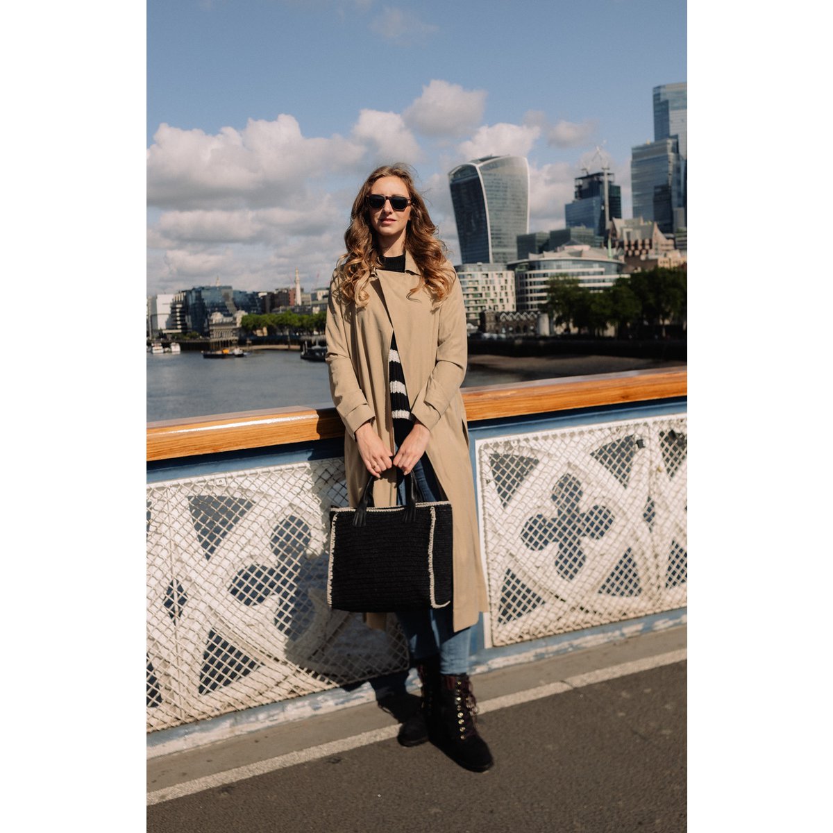 SEABREEZE SHOPPER raffiabast zwart