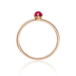 Ring cabochon, 14K rosa guld, rubin