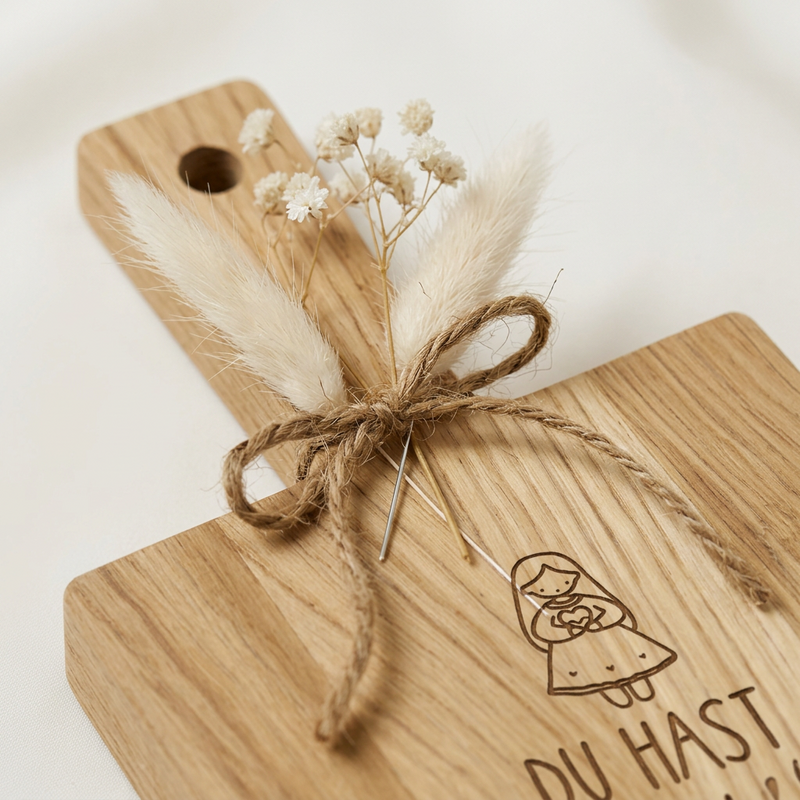 Eichenholzbrett „Du hast ein Plätzchen in meinem Herzen“ – Weihnachtsgeschenk & Plätzchenbrett | 34 × 15 cm