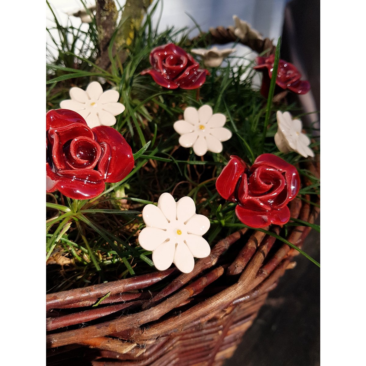 Stokrotka ceramiczna mini biała 2,5 cm