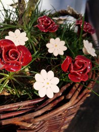 Daisy flower ceramic mini White 2.5 cm
