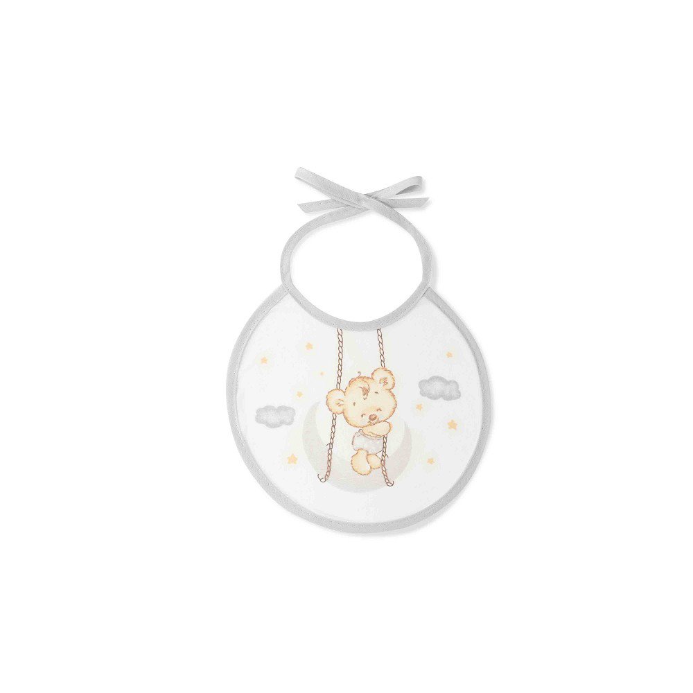 PACK 2 BIBS - 20X20 - BEAR MOON STARS - GRAY