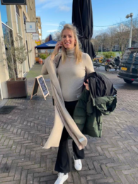 Cashmere tørklæde uni beige