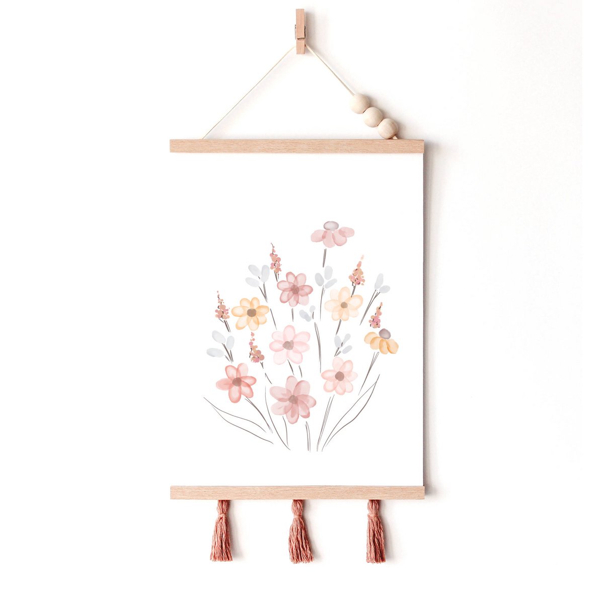 Wildflowers poster, wildflowers bouquet print, floral nursery print, botanical poster, flower poster, floral nursery print, wildflowers print, floral nursery poster