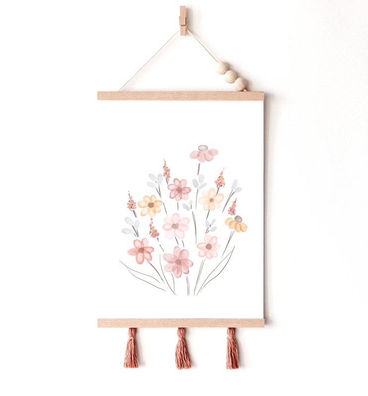 Wildflowers poster, wildflowers bouquet print, floral nursery print, botanical poster, flower poster, floral nursery print, wildflowers print, floral nursery poster