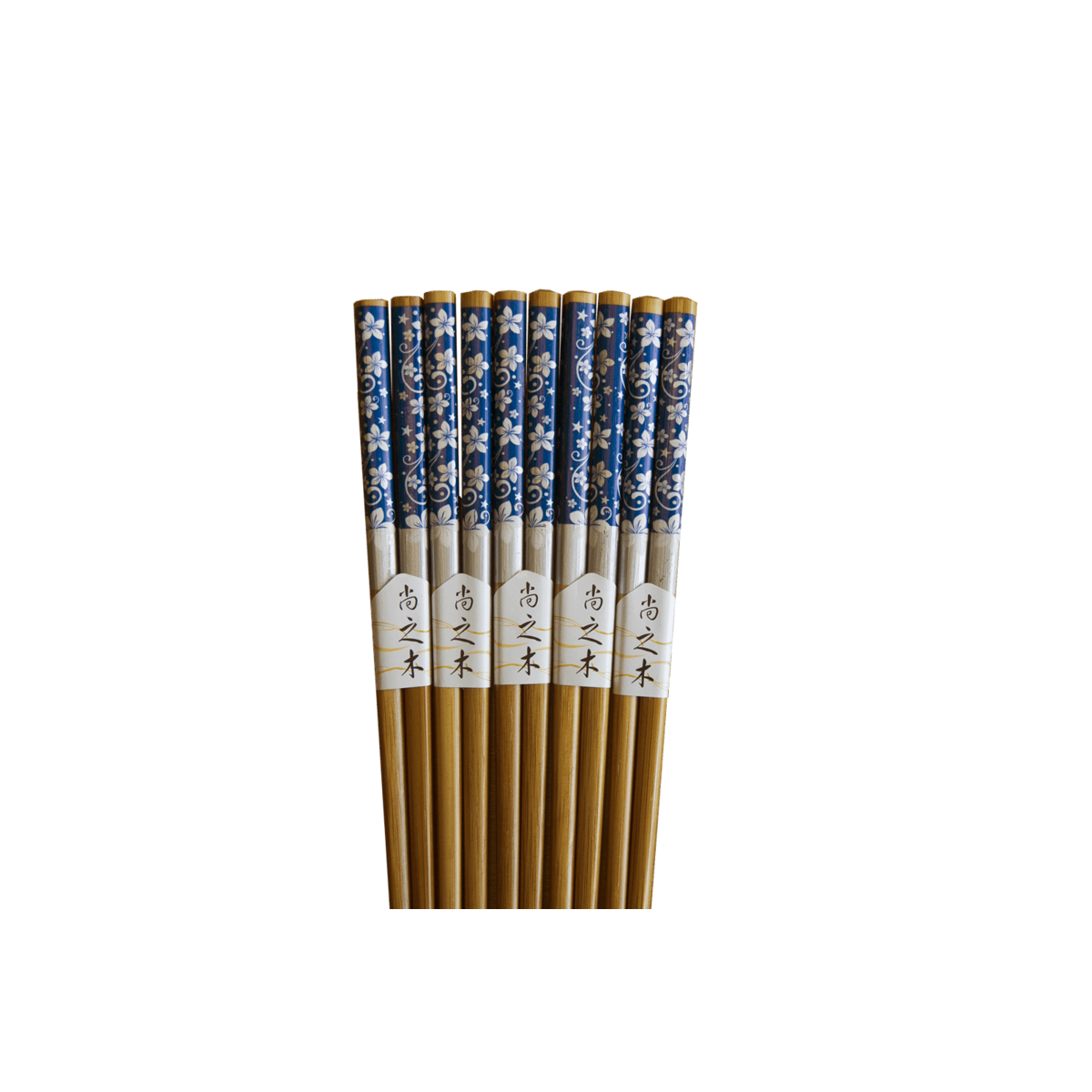 Edo Chopstick Set, 5 pair Blue Flowers