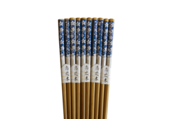 Edo Chopstick Set, 5 pair Blue Flowers