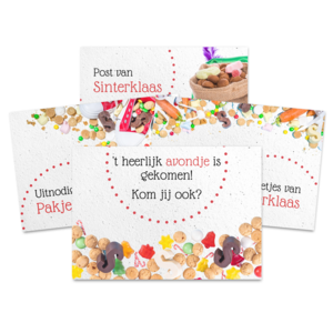 Groeipapier wenskaartenset - Sinterklaas