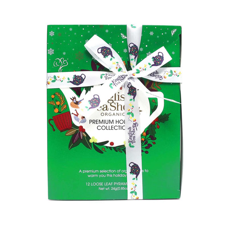 ETS - Tee Geschenk mit Schleife "Holiday Collection, Grün", BIO, 12 Pyramiden-Beutel