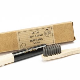 Bamboo Toothbrush Adult Black Medium