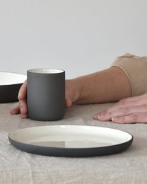 Taza de café Fundamento | gris oscuro / blanco