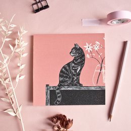 Postkarte | Katze mit Vase