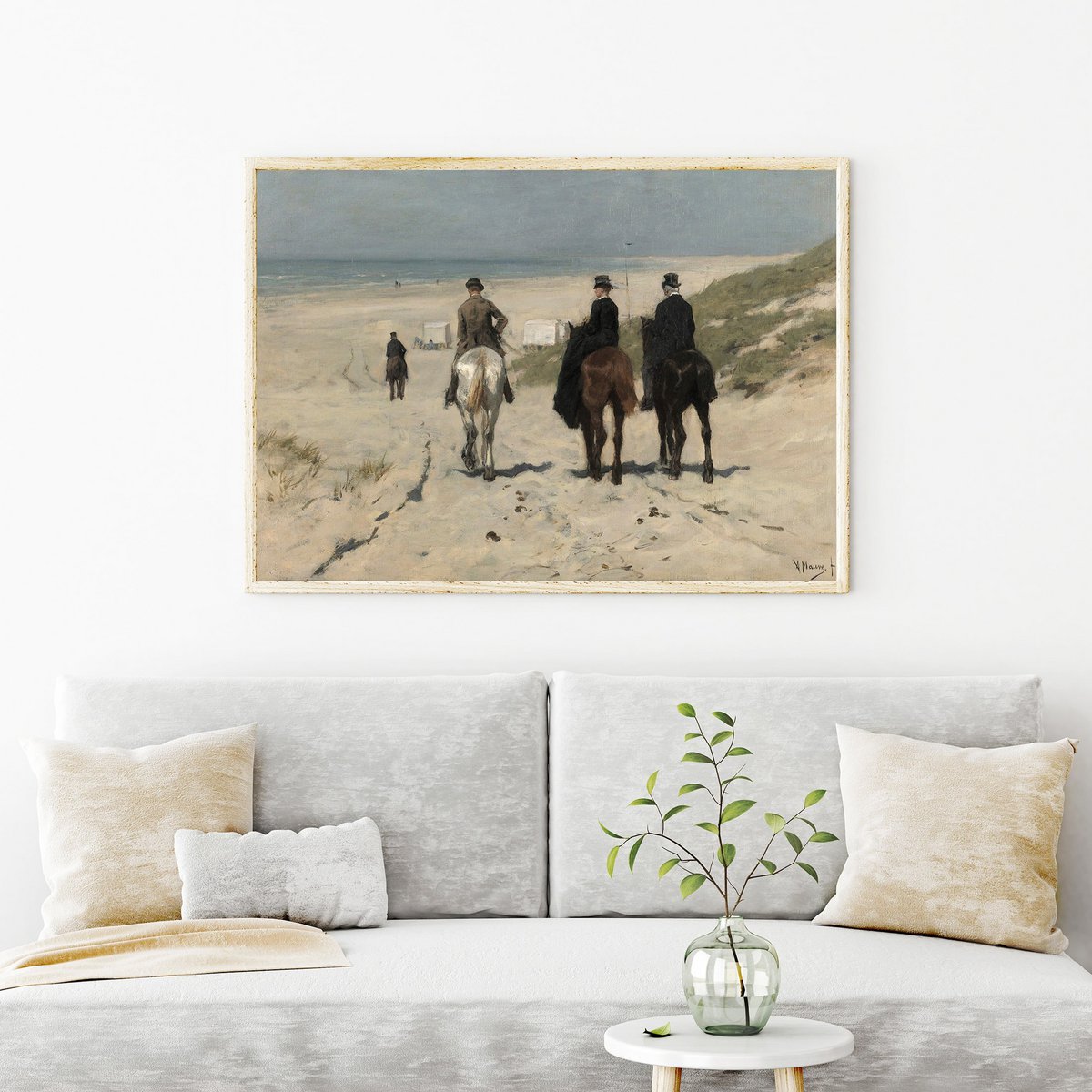 Poster Anton Mauve - Morgenrit langs het strand