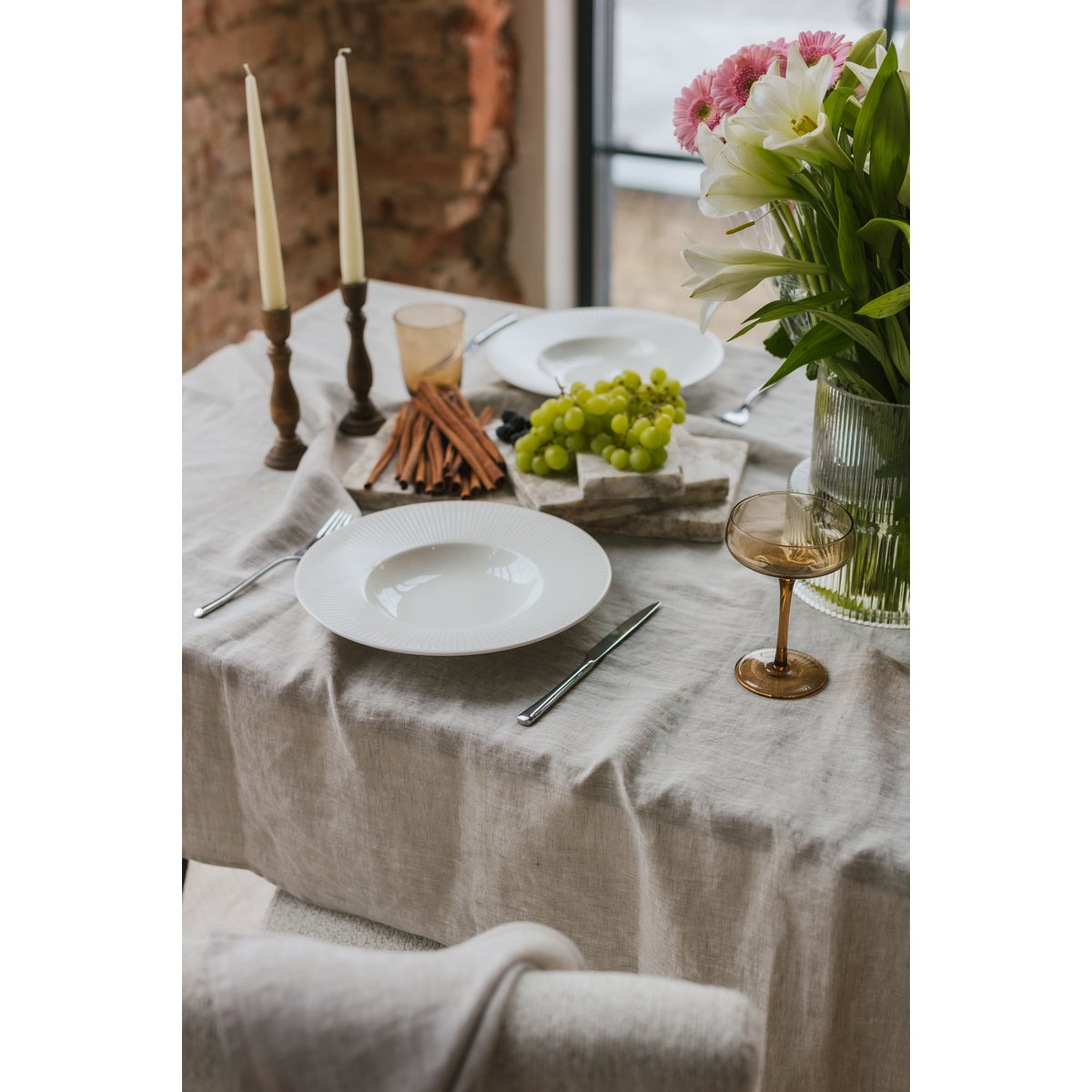 Mantel de lino Natural Melange